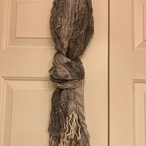 Chic Black and Gray Patterned Scarf